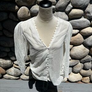 L’agence Sheer White Button Down